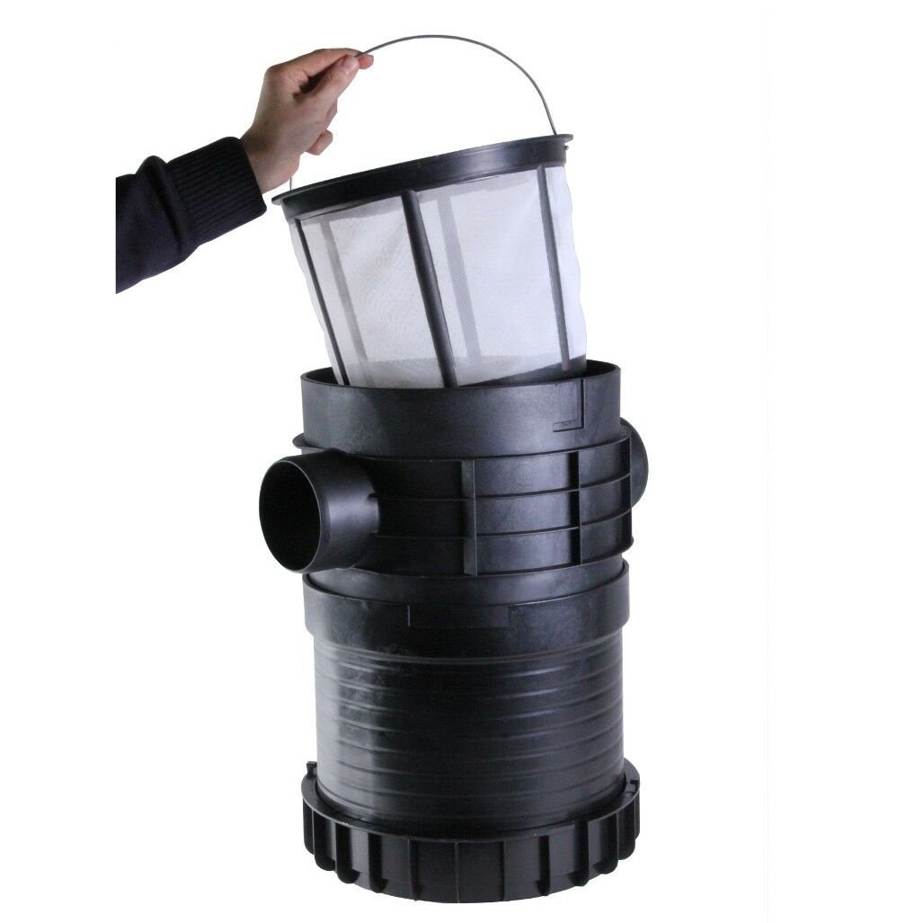 PLURAFIT Filter mit Filterkorb 1 mm Maschenweite, Tankeinbau mit Rohranschluss für die Zulaufberuhigung