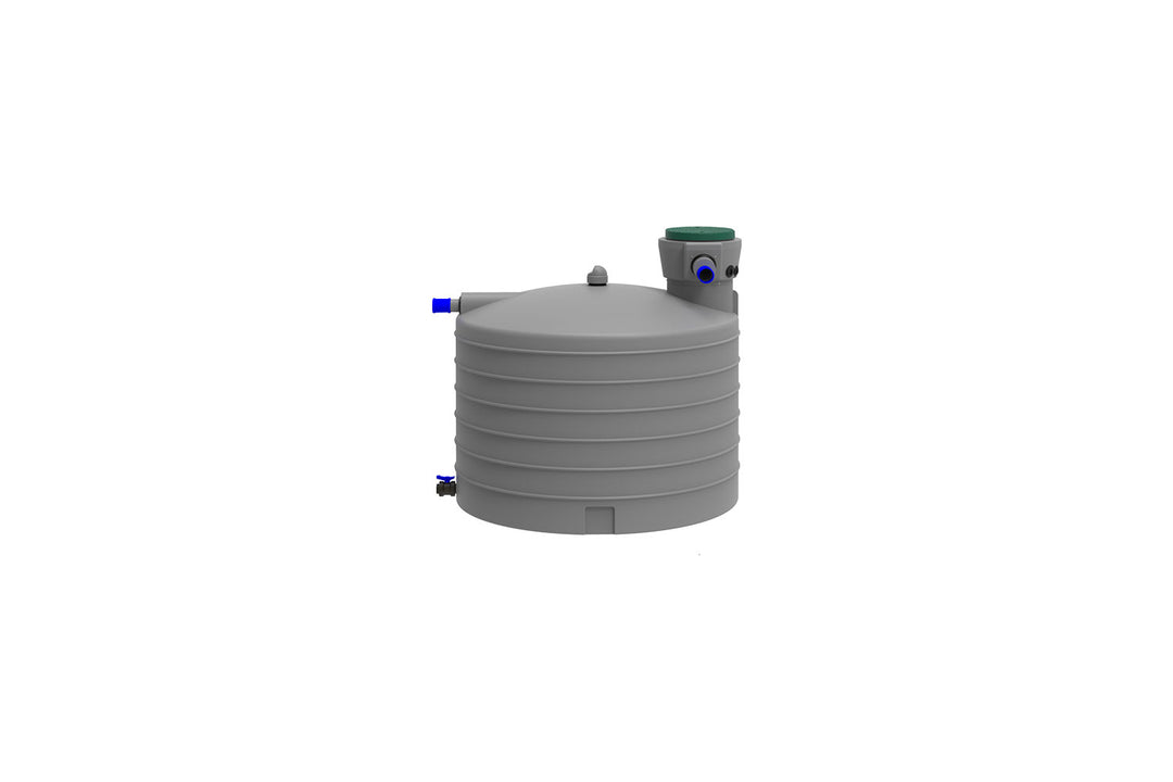 INTEWA Oberirdischer Tank 5.000 L mit selbstreinigendem Regenwasserfilter und Mückenschutz