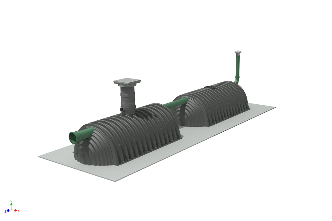 DRAINMAX Wasserspeicher 10m³ Tunnel-System DIBt-zertifiziert EPDM-Folie Fernüberwachung