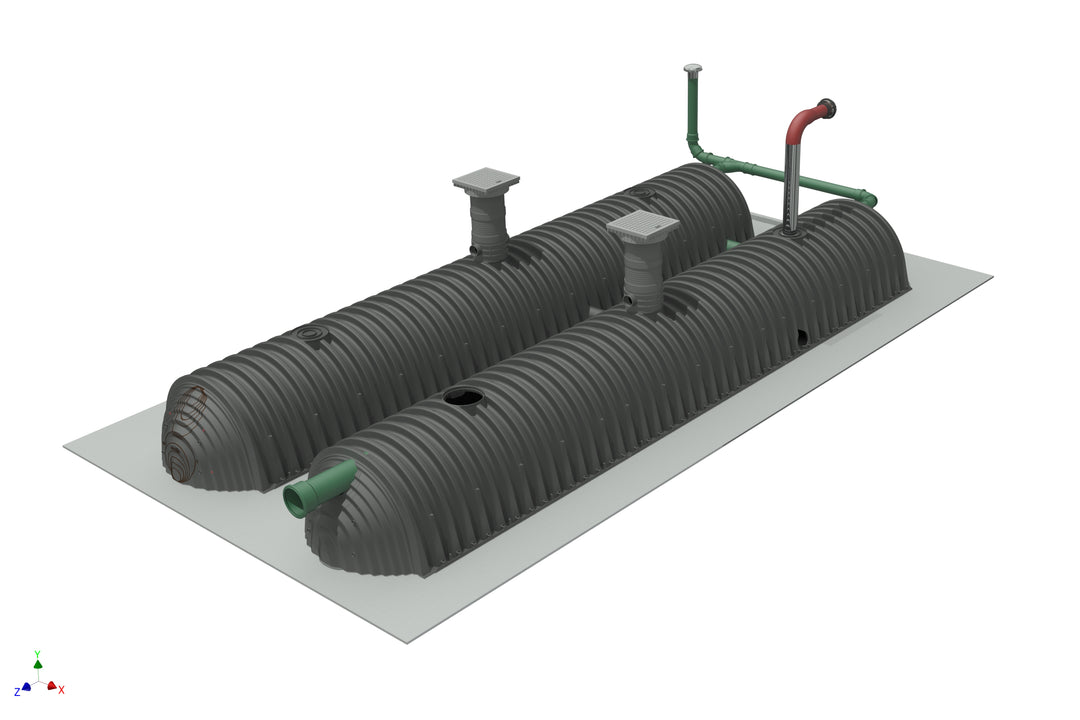 DRAINMAX Löschwasserspeicher 20m³ Tunnel-System DIN 14230 DIBt-zertifiziert EPDM-Folie