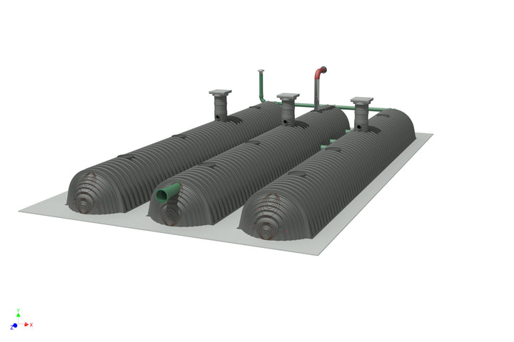 DRAINMAX Löschwasserspeicher 30 m³ Tunnel-System DIN 14230 DIBt-zertifiziert EPDM-Folie