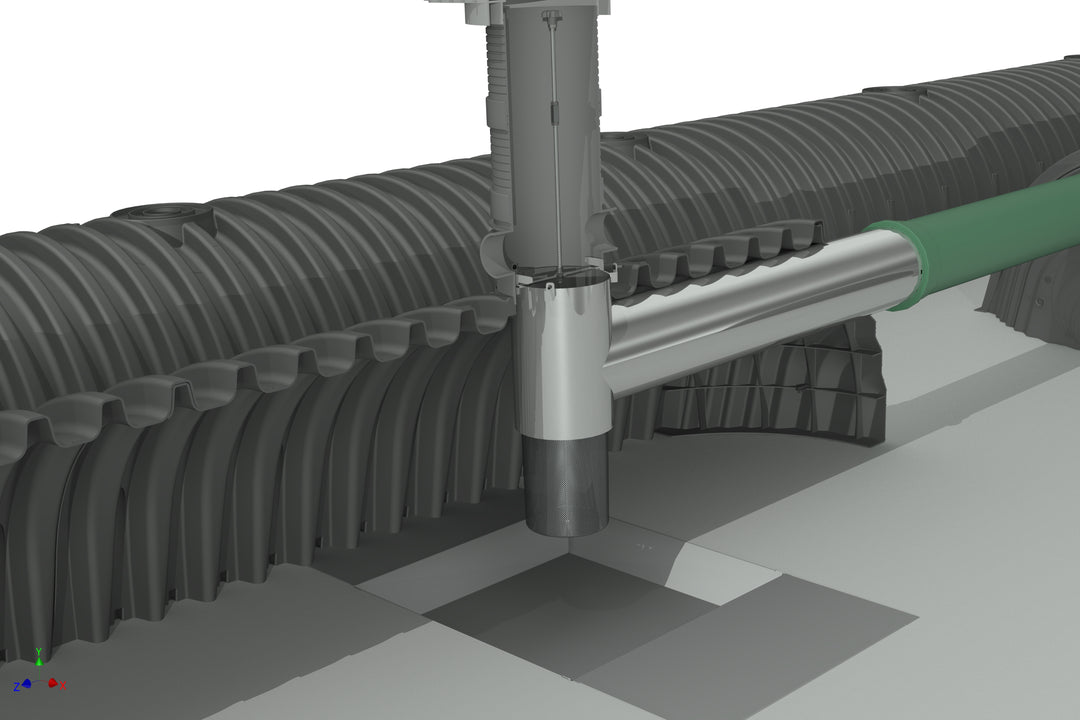 DRAINMAX Regenwasser-Rückhaltung 10m³ Tunnel-System DIBt-zertifiziert EPDM-Folie Fernüberwachung