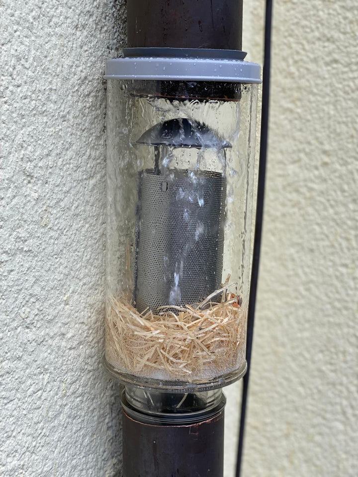 Premium-Fallrohrfilter mit Edelstahlfiltersieb